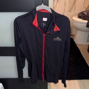 Kastel Denmark Women’s Long Sleeve Zip-Front Top in Black with Red Trim